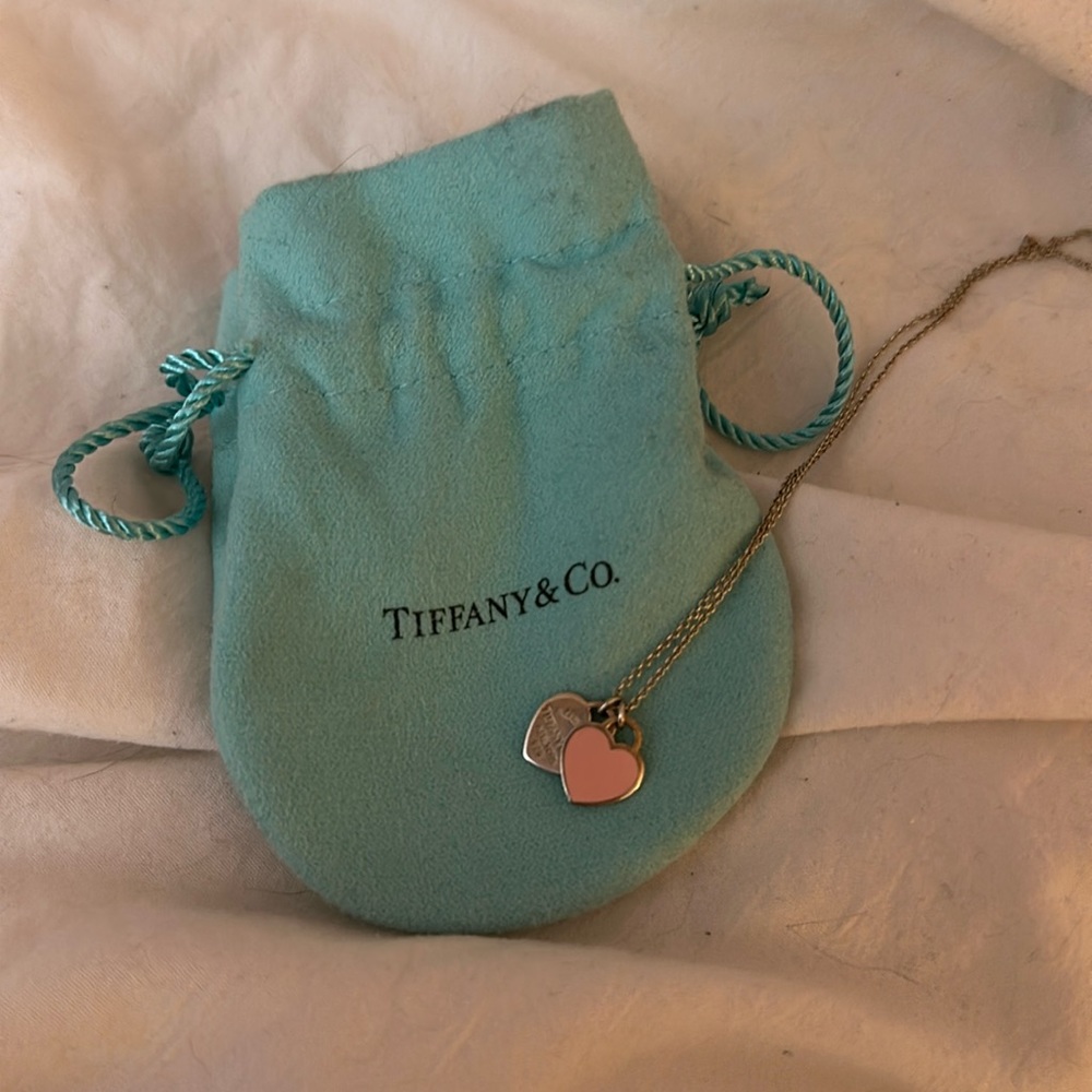 tiffany & co pink heart necklace